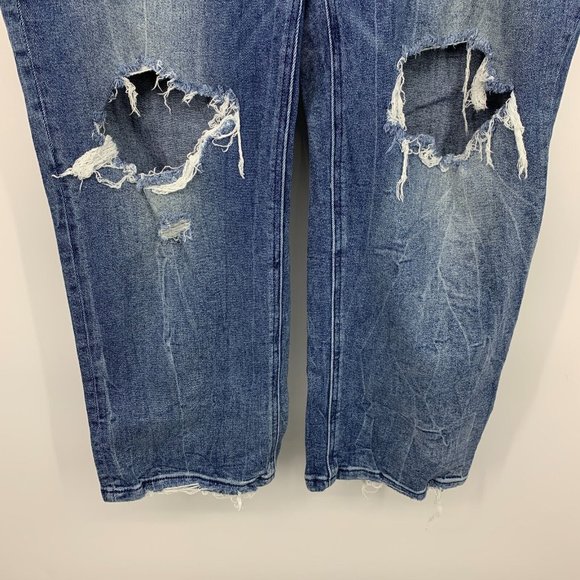 Lane Bryant Jeans Blue Distressed Denim Straight - Picture 6 of 9